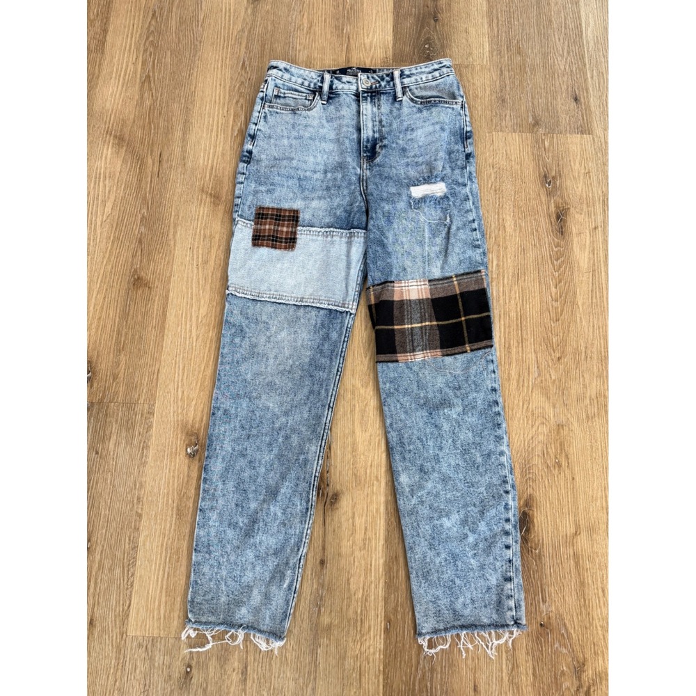 Hollister Patchwork Distressed Ultra High Rise‎ Mom Jeans Womens 3R 25 Y2K 90s